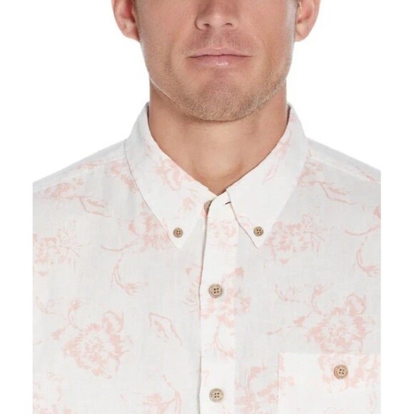 Linen Floral Men’s XL WEATHERPROOF Vintage Dusted Clay Button Down Shirt - Picture 15 of 16